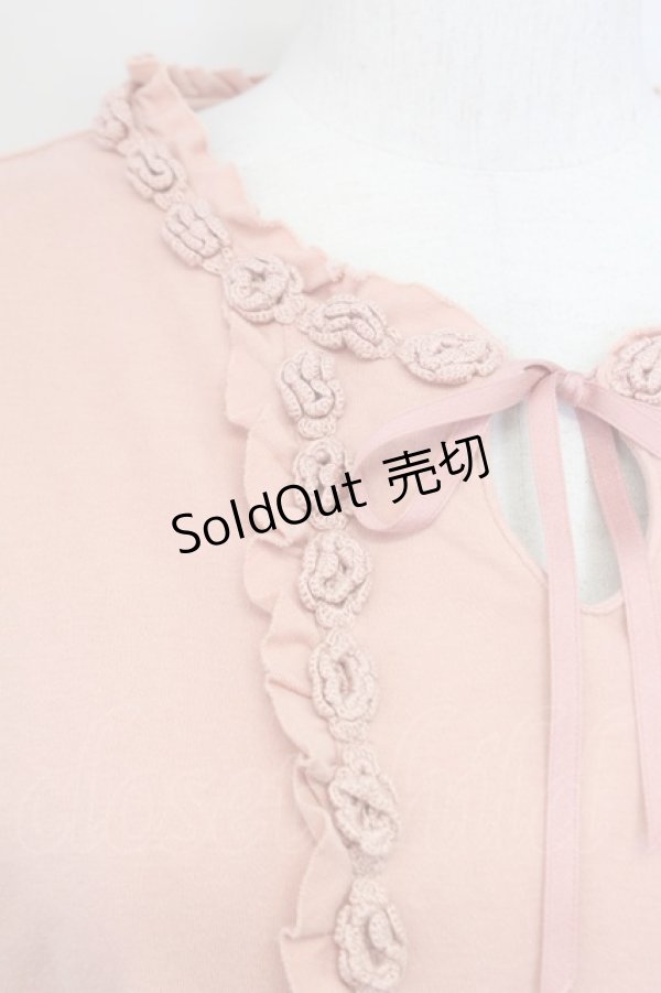 画像4: PINK HOUSE / ニットモチーフ付きTシャツ L ピンク T-25-03-27-006-LO-TS-SA-ZY (4)