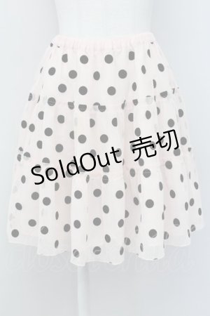 画像: Emily Temple cute / フロッキードットスカート  ピンクＸ黒 T-25-03-27-013-ET-SK-SA-ZI