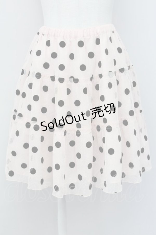 画像1: Emily Temple cute / フロッキードットスカート  ピンクＸ黒 T-25-03-27-013-ET-SK-SA-ZI (1)