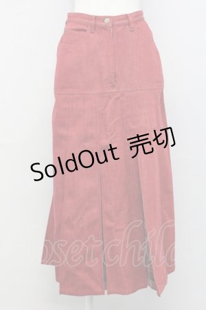 画像: PINK HOUSE / カラーデニムプリーツスカート M レッド T-25-03-27-015-LO-SK-SA-ZI