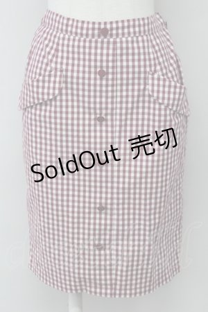 画像: 【SALE】an another angelus / ギンガムチェックポケット付タイトスカート  レッド T-25-03-30-027-CA-SK-SA-ZT072