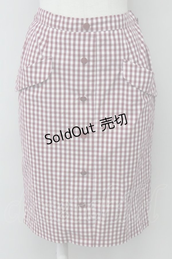 画像1: 【SALE】an another angelus / ギンガムチェックポケット付タイトスカート  レッド T-25-03-30-027-CA-SK-SA-ZT072 (1)