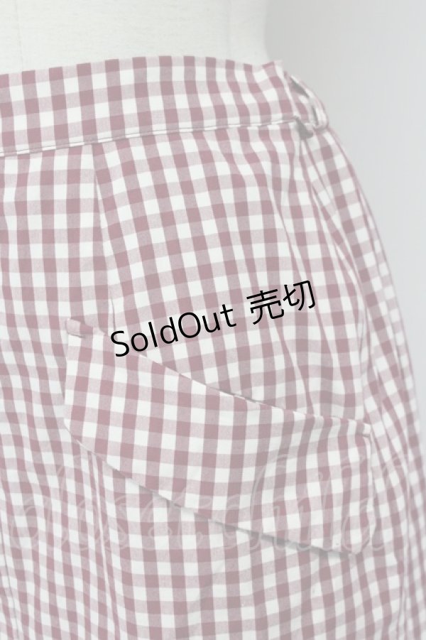 画像3: 【SALE】an another angelus / ギンガムチェックポケット付タイトスカート  レッド T-25-03-30-027-CA-SK-SA-ZT072 (3)