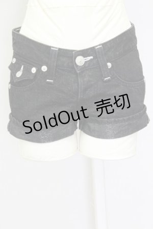 画像: SWORD FISH / ラメデニムホットパンツ XS ブラック T-25-03-30-036-PU-PA-SA-ZT261