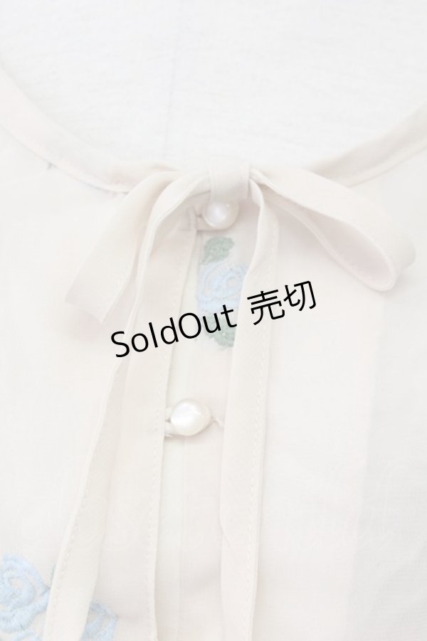 画像3: an another angelus / バラ刺繍シースルーブラウス  オフホワイト T-25-03-30-007-CA-BL-SA-ZT (3)