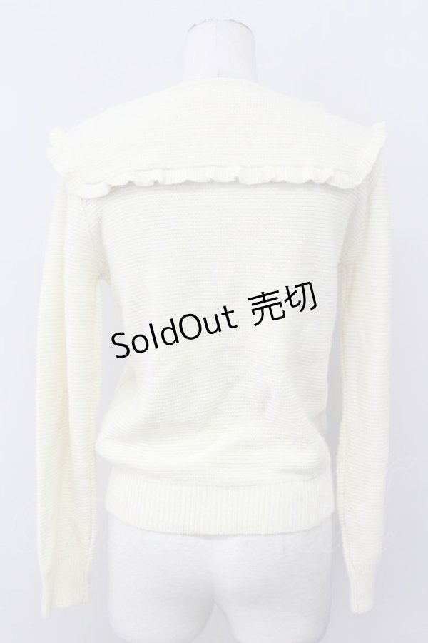 画像2: Fi.n.t / 刺繍入りセーラーカラーニットトップス  アイボリー T-25-03-30-008-CA-TO-SA-ZT (2)