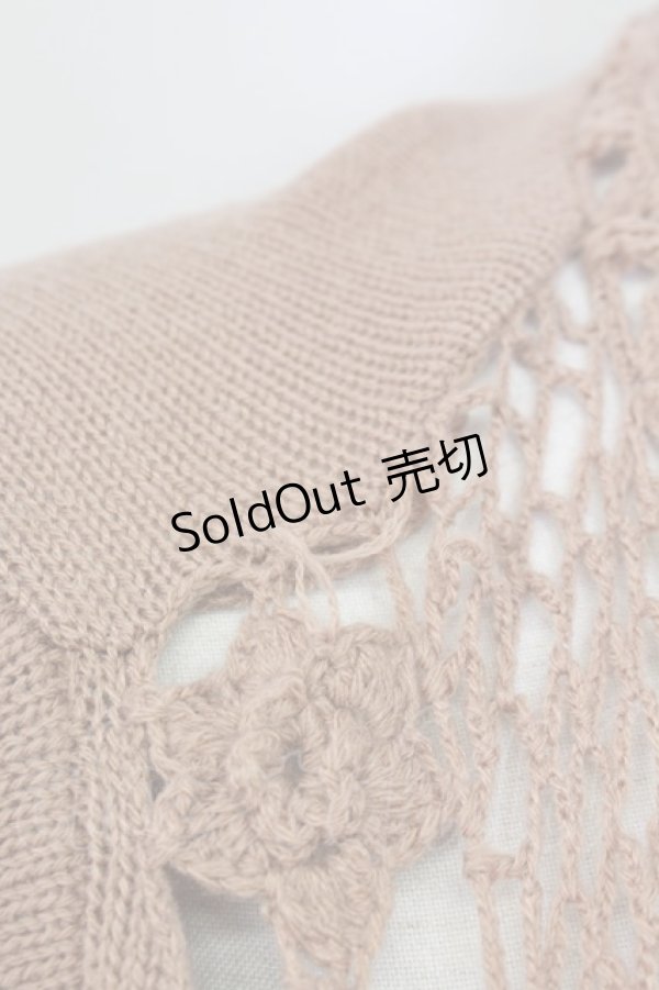 画像5: an another angelus / 花モチーフ切り替えニット  ブラウン T-25-03-30-010-CA-TO-SA-ZT089 (5)