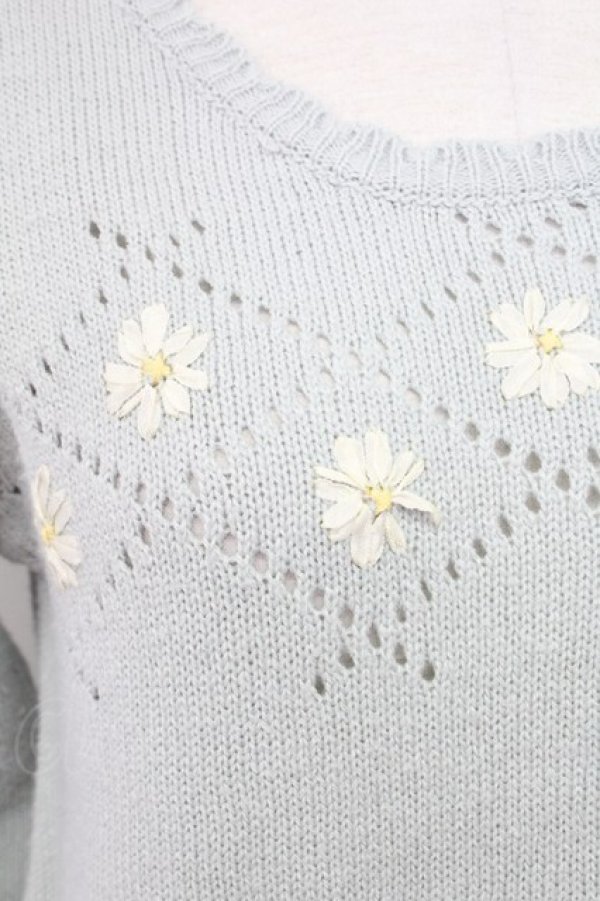 画像3: F i.n.t / リボン刺繍フラワーニット  ミント T-25-03-31-019-CA-TO-SA-ZT069 (3)