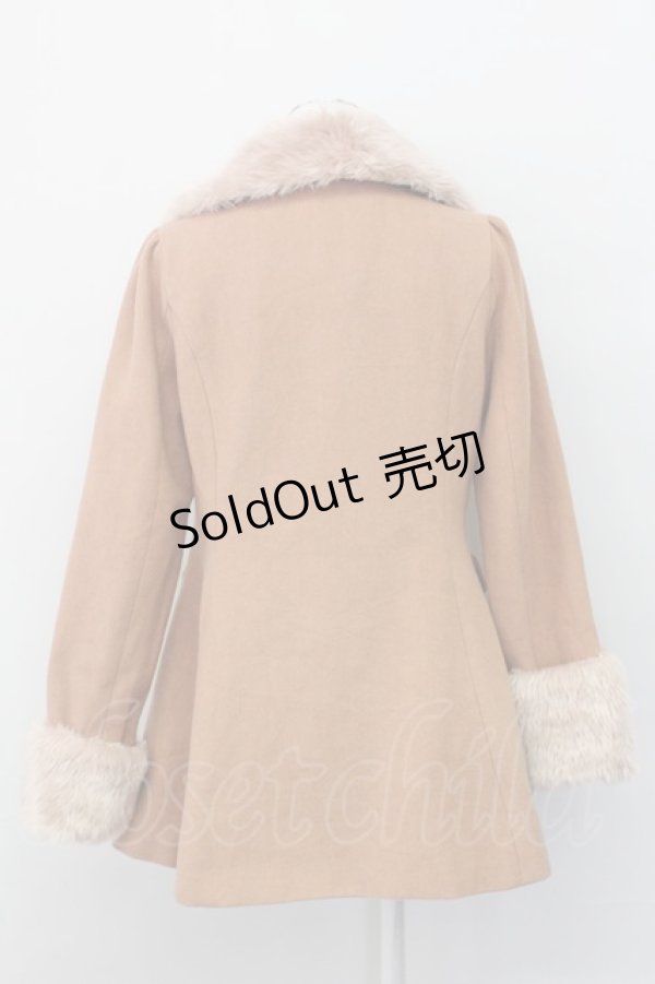 画像2: 【SALE】an another angelus / ファー衿付きバラ釦コート  ピンクブラウン T-25-03-31-003-CA-CO-SA-ZTC039 (2)
