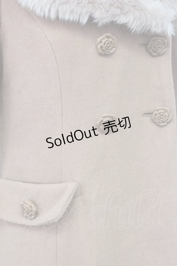 画像3: 【SALE】an another angelus / ファー衿付きバラ釦コート  ピンクブラウン T-25-03-31-003-CA-CO-SA-ZTC039 (3)