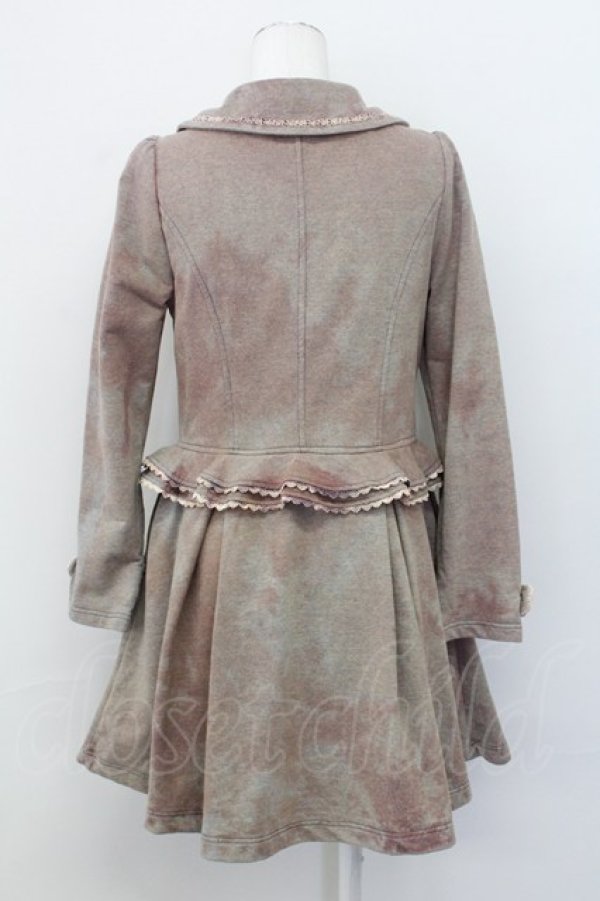 画像2: axes femme / ペプラム切替裏毛コート M ネイビーXブラウン T-25-03-31-004-AX-CO-SA-ZT-C039 (2)