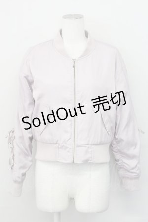 画像: F i.n.t / 袖編み上げブルゾン  くすみピンク T-25-03-31-005-CA-JA-SA-ZT242