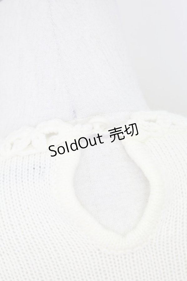 画像3: an another angelus / 花モチーフ切り替えニット  オフホワイト T-25-03-31-007-CA-TO-SA-ZT242 (3)