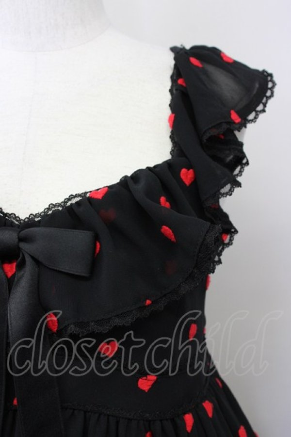 Angelic Pretty / Petit Heartジャンパースカート 黒x赤 T-25