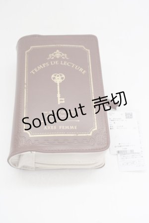 画像: axes femme / 洋書風デザインポーチ  茶 T-25-04-20-025-AX-ZA-SA-ZI