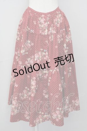 画像: KETTY / フラワーブーケドットスカート  赤 T-25-04-20-010-EL-SK-SA-ZI