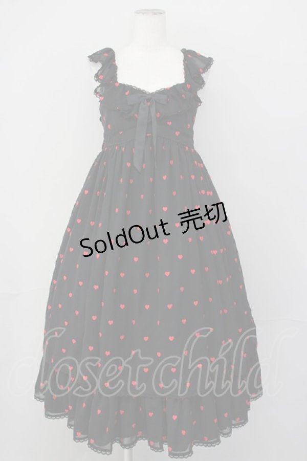 画像1: Angelic Pretty / Petit Heartジャンパースカート  黒ｘ赤 T-25-04-20-002-AP-OP-SA-ZI (1)