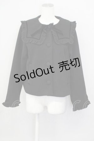 画像: m petit by misako / セーラー襟ショートコート  黒 T-25-04-20-012-LO-CO-SA-ZI