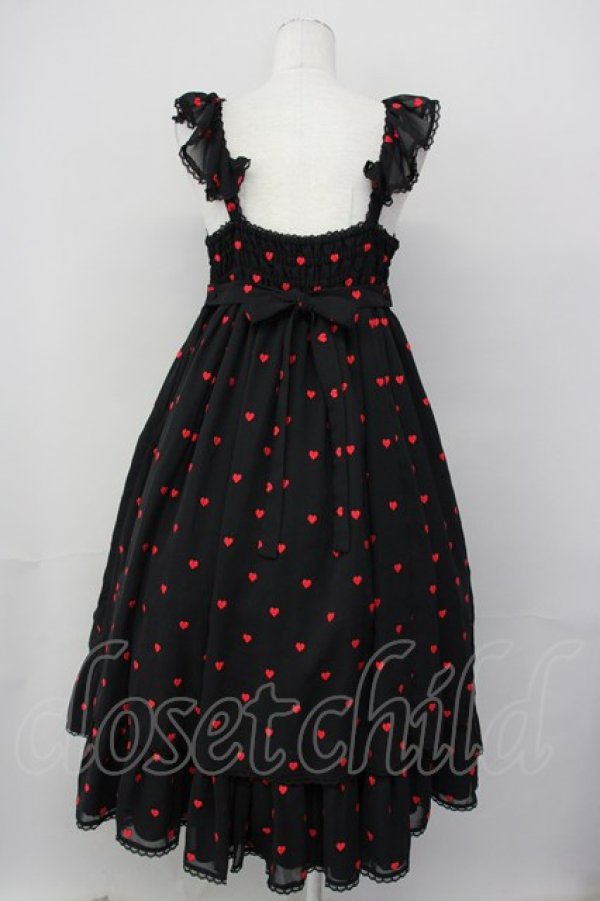 画像2: Angelic Pretty / Petit Heartジャンパースカート  黒ｘ赤 T-25-04-20-002-AP-OP-SA-ZI (2)