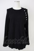 画像1: axes femme / アソート釦付スリット袖ニット  黒 T-25-04-21-018-AX-TO-SA-ZI (1)