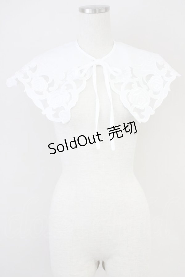 画像1: axes femme / バラレース付け襟  ホワイト T-25-04-21-023-AX-ZA-SA-ZI (1)