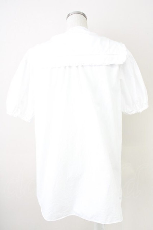 画像2: KETTY / ドットリボンセーラー半袖ブラウス  白Ｘ赤 T-25-04-21-001-EL-BL-SA-ZI (2)