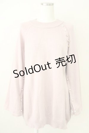 画像: axes femme / アソート釦付スリット袖ニット  ピンク T-25-04-21-006-AX-TO-SA-ZI