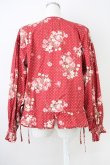 画像2: KETTY / フラワーブーケドットブラウス  赤 T-25-04-21-010-EL-BL-SA-ZI (2)