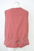 画像2: KETTY / リボンピンタックドットノースリーブブラウス  赤Ｘ白 T-25-04-21-012-EL-BL-SA-ZI (2)