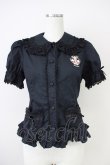 画像1: MAM MAXICIMAM / マジカルクラウン刺繍ブラウス  黒 T-25-04-21-015-LO-BL-SA-ZI (1)