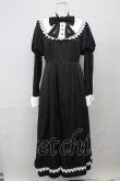 画像1: Alice Girl / カトラリーリボンタイ長袖ワンピース XL 黒Ｘ白 T-25-04-23-002-EL-OP-SA-ZT (1)