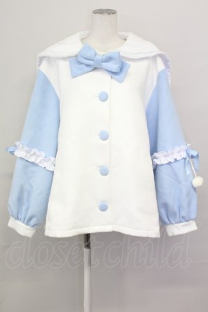 画像: ililil / ふわふわえんじぇるちゃんコート  白Ｘサックス T-25-04-23-020-PU-CO-SA-ZT