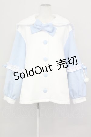 画像: ililil / ふわふわえんじぇるちゃんコート  白Ｘサックス T-25-04-23-020-PU-CO-SA-ZI