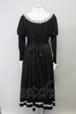 画像2: Alice Girl / カトラリーリボンタイ長袖ワンピース XL 黒Ｘ白 T-25-04-23-002-EL-OP-SA-ZT (2)