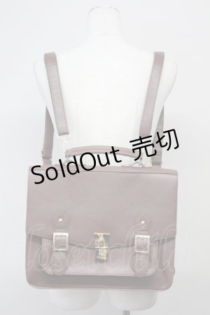 画像: Amavel / カギ付A4サッチェルバッグ  ブラウン T-25-04-23-022-CA-BG-SA-ZI