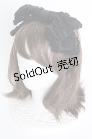画像: BABY,THE STARS SHINE BRIGHT / KC はしごレースのリボンカチューシャ  黒Ｘ黒 T-25-04-23-025-BA-AC-SA-ZI