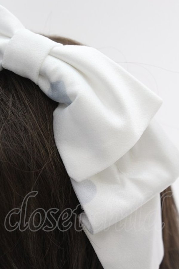 画像2: LOLITAその他(お買取対象外) / リボンカチューシャ  白Ｘグレー T-25-04-23-029-LO-AC-SA-ZT (2)