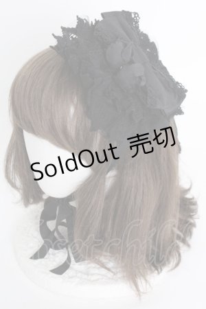 画像: BABY,THE STARS SHINE BRIGHT / HAT ローズリボンキャノティエ  黒 T-25-04-23-032-BA-AC-SA-ZI