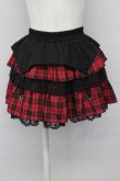 画像1: LOLITAその他(お買取対象外) / チェックフリルキュロット  黒Ｘ赤チェック T-25-04-23-003-LO-PA-SA-ZI (1)