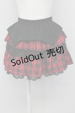 画像: LOLITAその他(お買取対象外) / チェックフリルキュロット  黒Ｘ赤チェック T-25-04-23-003-LO-PA-SA-ZT