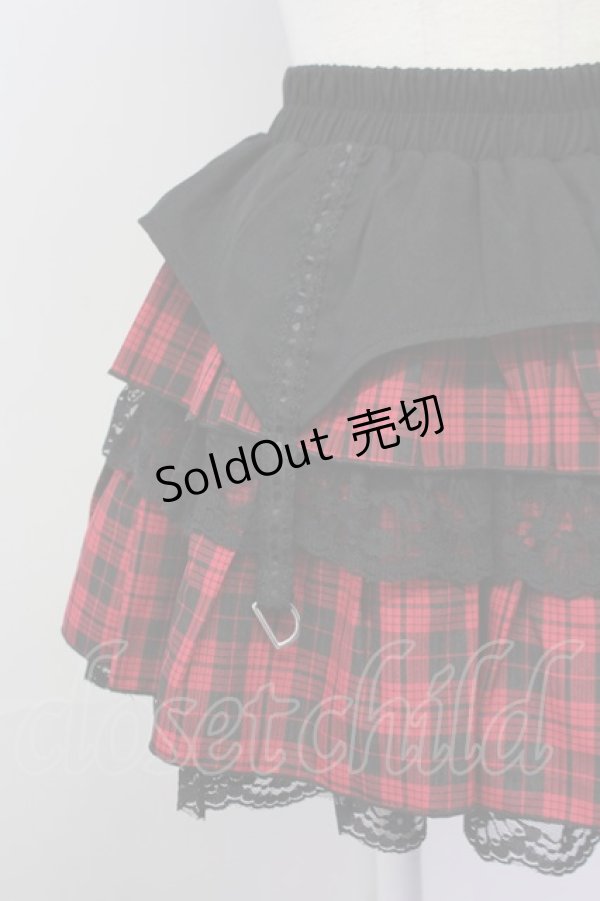 画像3: LOLITAその他(お買取対象外) / チェックフリルキュロット  黒Ｘ赤チェック T-25-04-23-003-LO-PA-SA-ZI (3)
