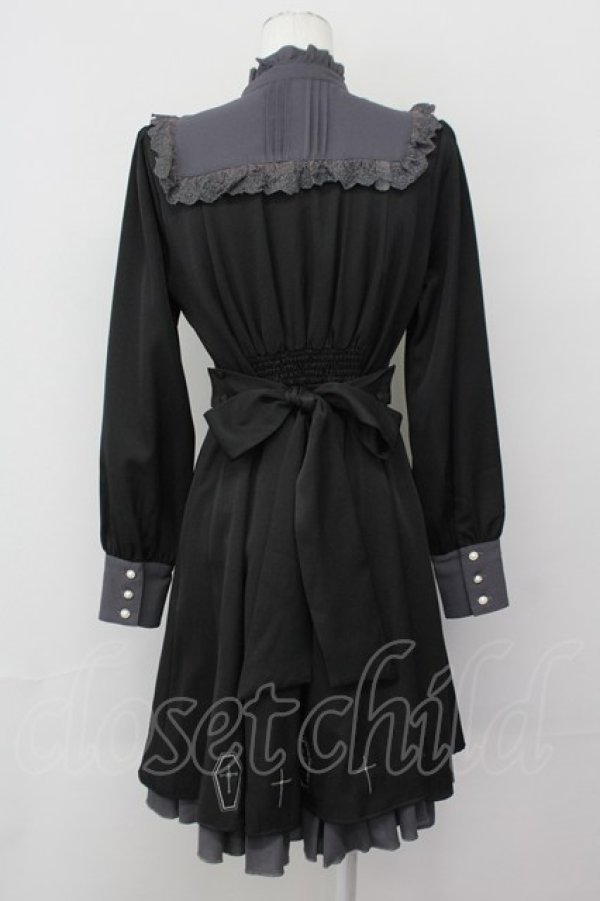 画像2: Amavel / クロス刺繍ワンピース  黒Ｘ白 T-25-04-23-008-CA-OP-SA-ZT (2)