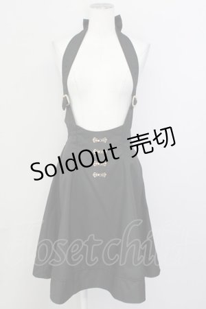 画像: Amavel / アンティークバックルホルターリボンジャンパースカート  黒 T-25-04-23-012-CA-OP-SA-ZI