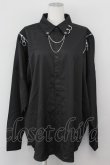 画像1: THICC / 肩ZIPシャツ  黒Ｘシルバー T-25-04-23-014-LO-BL-SA-ZT (1)