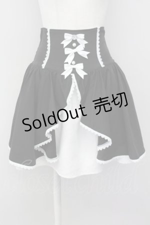 画像: DearMyLove / フロントラッフルコルセットスカート LL 黒Ｘ白 T-25-04-23-015-EL-SK-SA-ZT