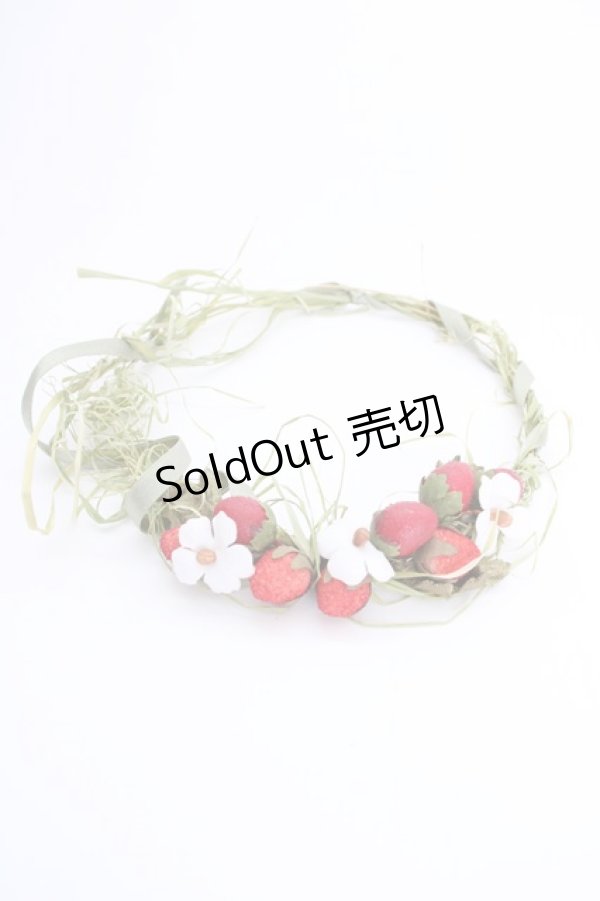 画像1: WONDERFUL WORLD / ストロベリーネックレス  グリーン×レッド T-25-04-25-013-LO-AC-SA-ZT (1)