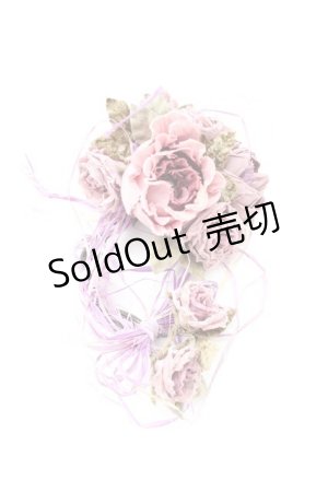 画像: WONDERFUL WORLD / 色付き藁&フラワーブーケコサージュ  パープル T-25-04-26-014-LO-ZA-SA-ZT