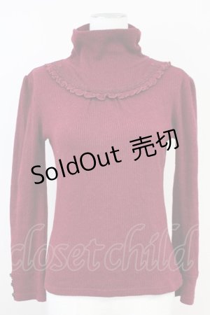 画像: axes femme / ビジューデザインカットソー  ボルドー T-25-05-16-016-AX-TO-SA-ZI
