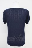 画像2: axes femme / 巻き薔薇透かし半袖ニットトップス  ネイビー T-25-05-16-017-AX-TO-SA-ZT (2)