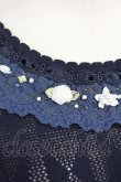画像3: axes femme / 巻き薔薇透かし半袖ニットトップス  ネイビー T-25-05-16-017-AX-TO-SA-ZT (3)